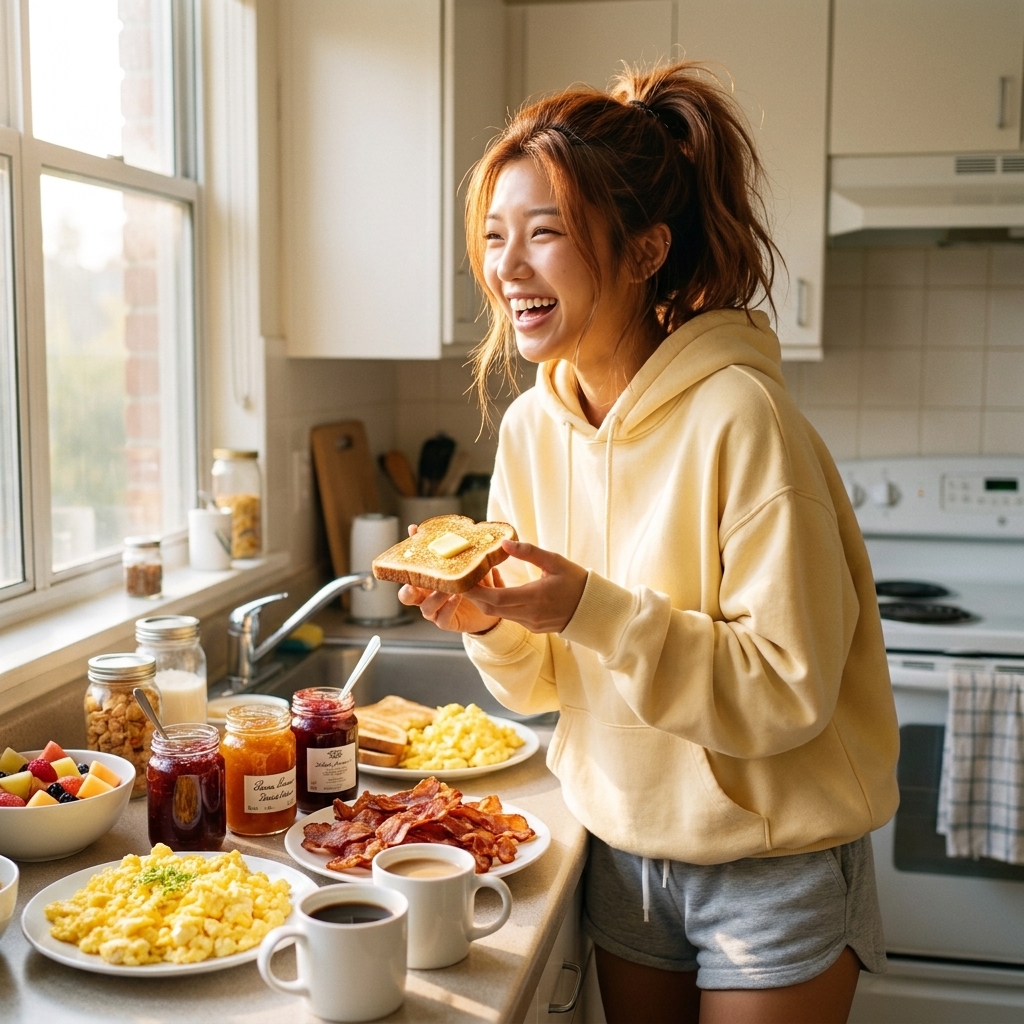 JUNO VALE — Sunday breakfast, dorm-sized.