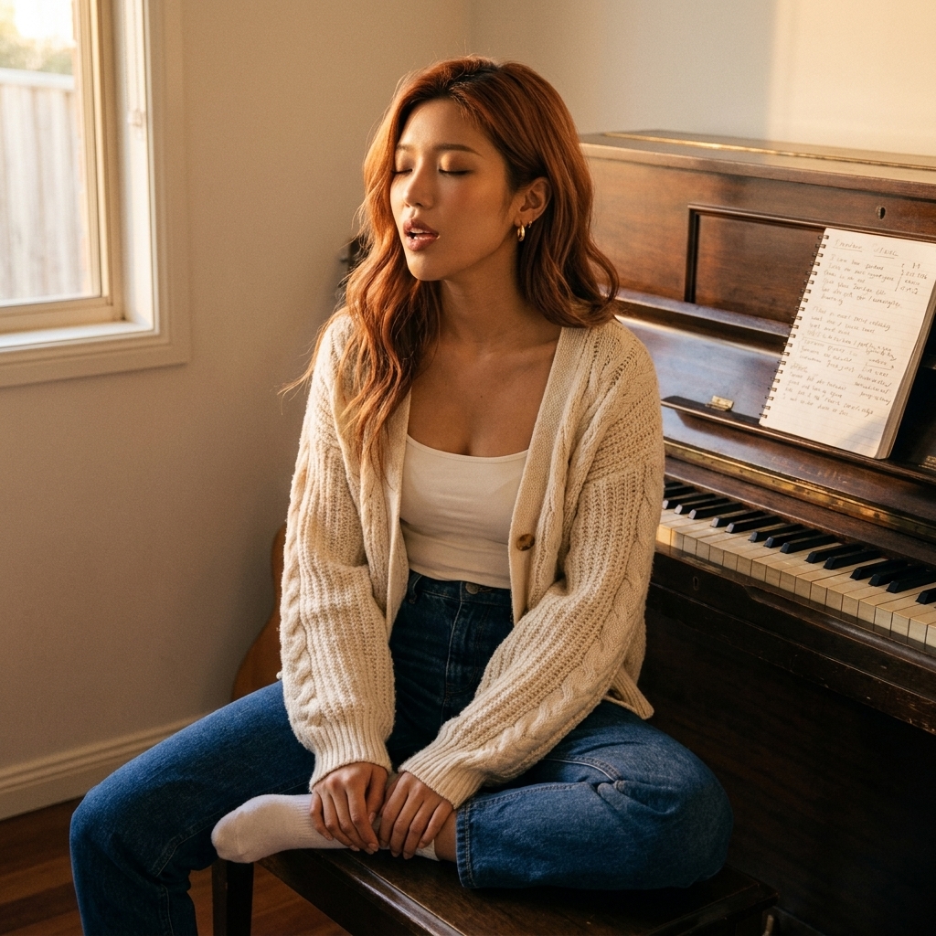 JUNO VALE — Working out a melody, alone.